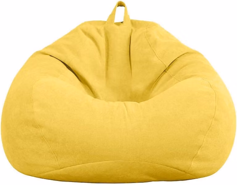 Zitzak Stoel Geel met Memory Foam - 110 x 130 cm
