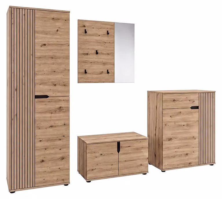 Xonox.home Garderobekombinatie Keno in Artisan Eikenhoutlook, B: 255 cm, H: 191 cm, D: 37 cm