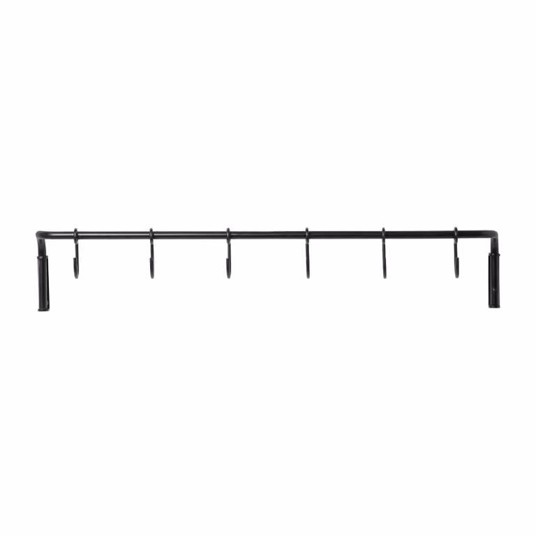 Ferm Living Kitchen keukenstang met 6 haken in zwart messing