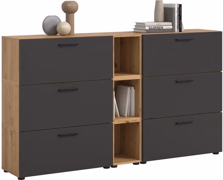 Furnilux Woonkast-combinatie in artisan eik en basalt, Breedte: 176 cm, Diepte: 99 cm