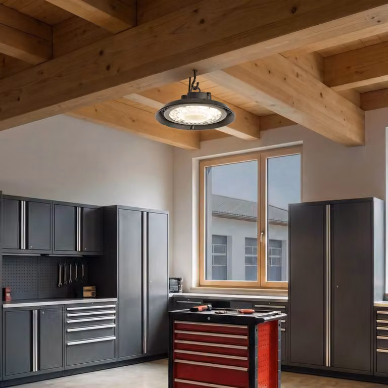 PRIOS Maikel LED hal schijnwerper, zwart, IP65, industrieel ontwerp