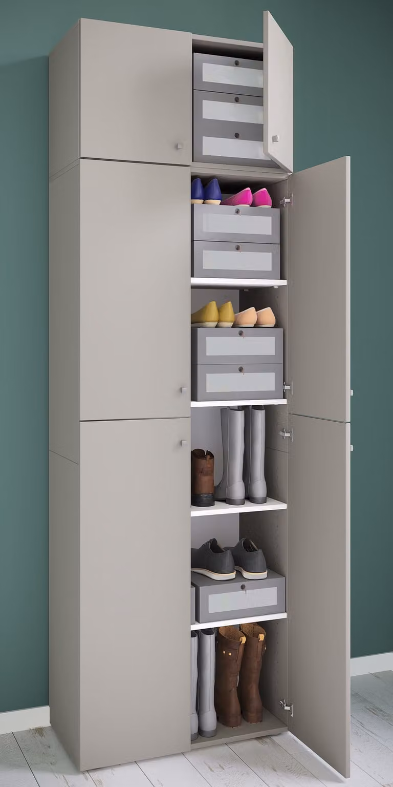 home24 Multifunctionele kast grijs/grijs B/D/H: 70 x 39 x 223 cm