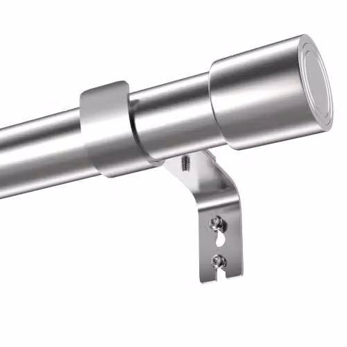 Venwemong Uitbreidbare Gordijnpaal met Kapeinden, Zilver, 84-290 cm