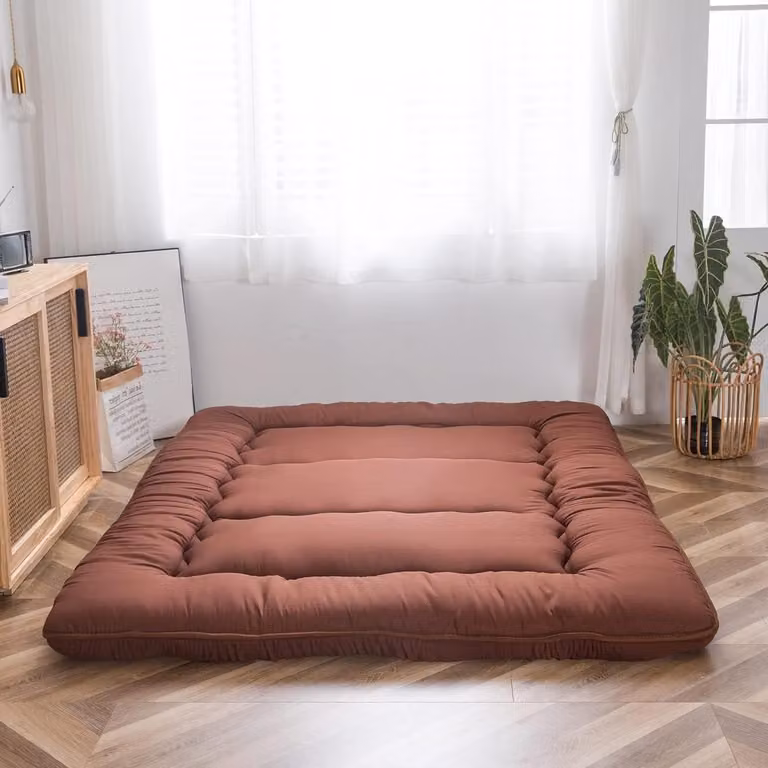 Futonmatras Japans Vloermatras met Extra Dikke Vulling in de kleur Koffie, 10 cm dik
