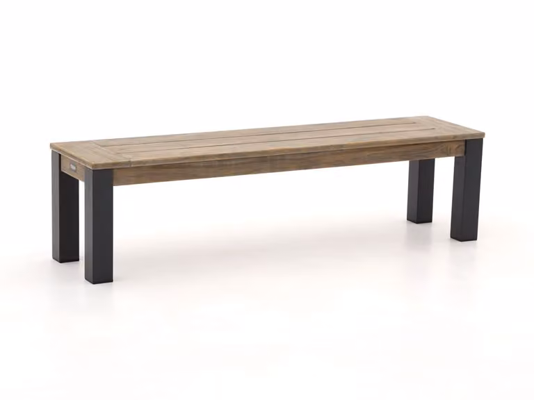 ROUGH Furniture Picknickbank voor 2 personen van Teakhout in Grijs/Bruin