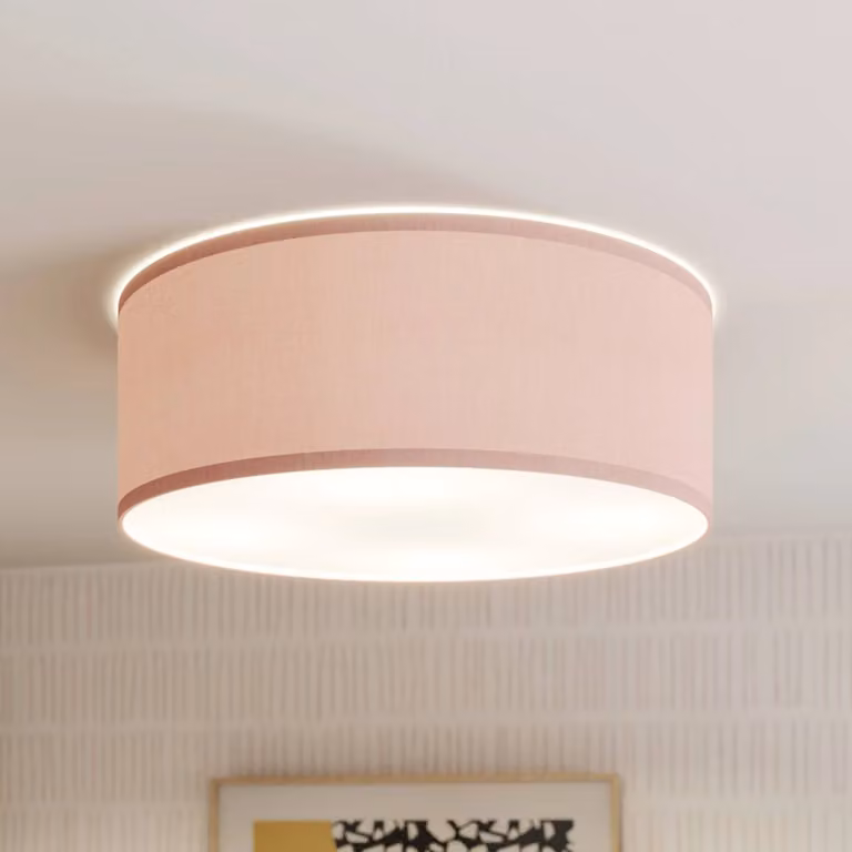 TK Lighting Plafondlamp Rondo Kids, Modern, Textiel, Multicolour/Roze, Dimbaar
