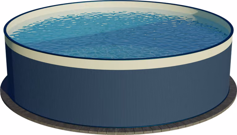 CF Group Rond Stalen Wandzwembad, Antraciet en Zandkleurig, B/D/H: 350 x 350 x 90 cm