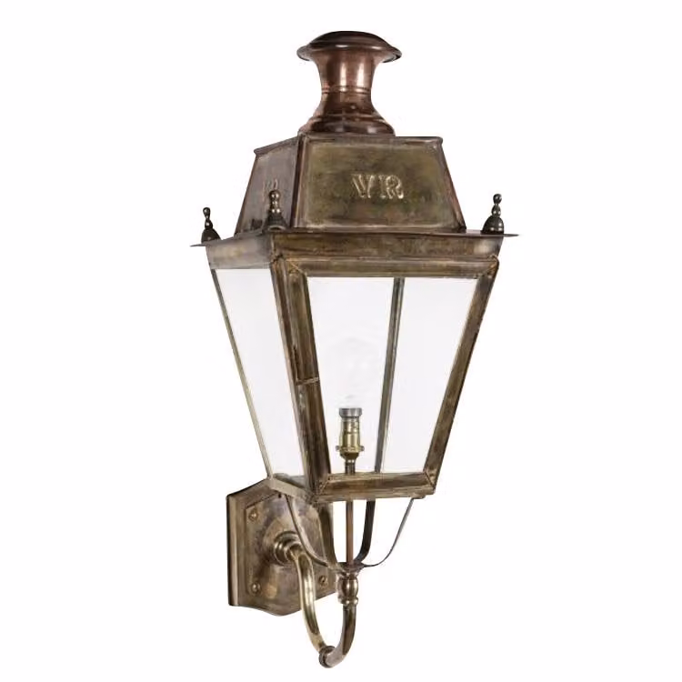 Limehouse Balmoral handgemaakte landelijke buitenlamp - Koper gevlamd - Hoogte: 72 cm