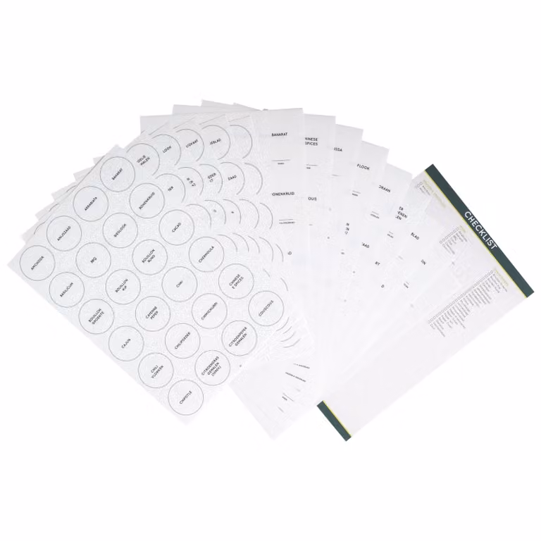 XIVADA Kruidenlabels Stickers voor Kruidenpotjes - Nederlands - Wit