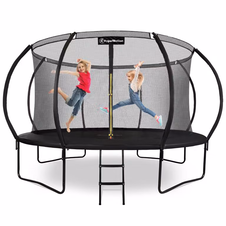 HyperMotion XXXL buitenspeeltuin trampoline voor kinderen met ladder en veiligheidsnet, 430 cm (14 voet)
