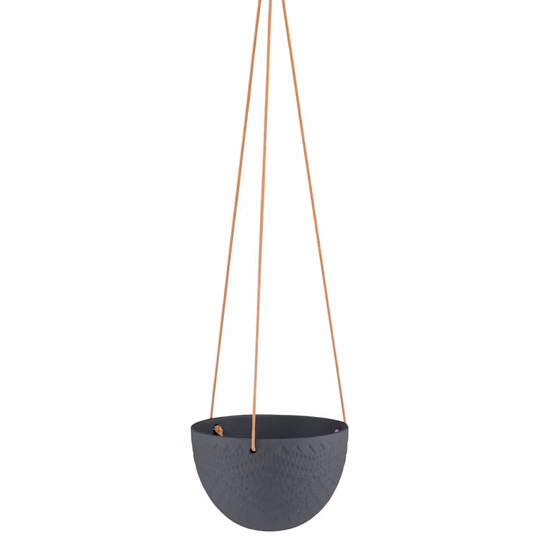 home24 Bloempot Okai Hangend Keramiek Zwart/Antraciet B: 15 cm, D: 10 cm, H: 15 cm