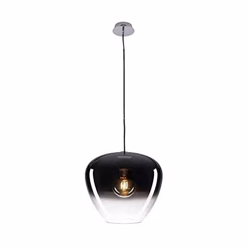 SLV Pantilo Convex hanglamp chroom met glazen kap en E27 fitting, Diameter: 40 cm