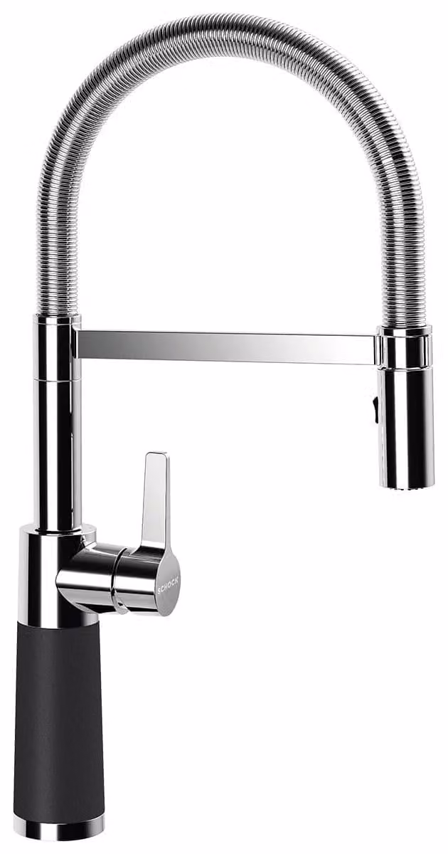 Schock armatuur SC-550 met spiraalveeruitloop in de kleur Magma met sprayfunctie en CRISTADUR® coating