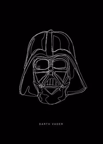 Komar Muurafbeelding Star Wars Lines Dark Side Vader Kunstdruk Breedte: 50 cm, Hoogte: 70 cm