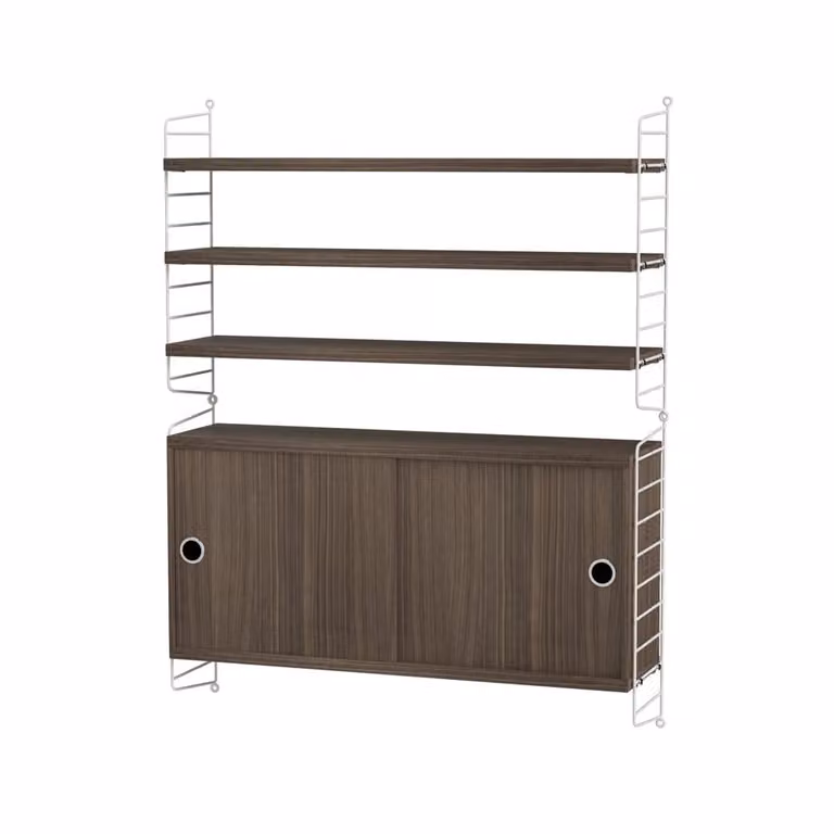 String woonkamer kast walnoot & wit - Combinatie I