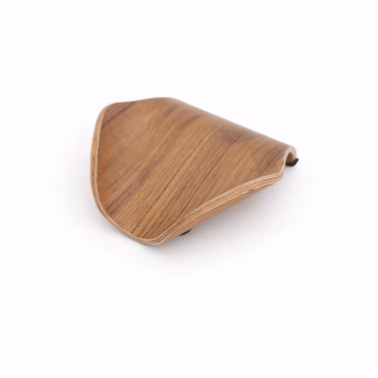 Bosign Leaf Zeepschaaltje met afvoer van walnotenhout, 11,5 x 11,5 cm