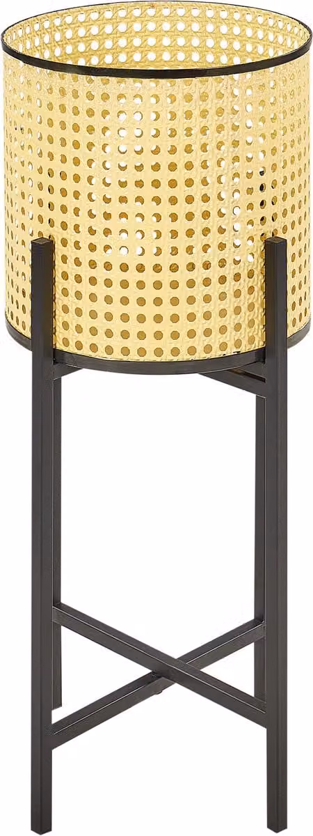 Beliani Staande plantenbak rond metaal beige 25 x 25 x 60 cm