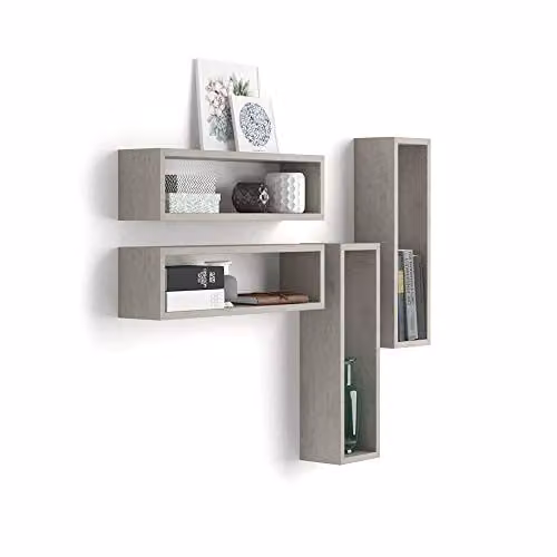Mobili Fiver Iacopo Set van 4 Wandkubussen, Cementgrijs