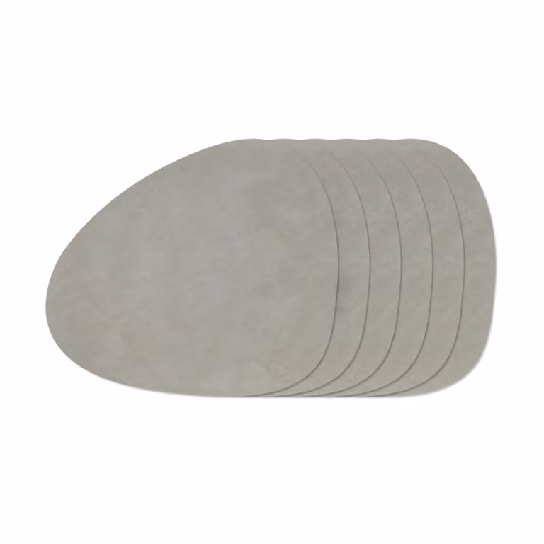 LIND DNA Nupo Curve placematsset Lichtgrijs, 6 stuks
