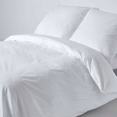Homescapes Beddengoedset 3-delig - Wit - 100% Egyptisch Katoen Percale - Dekbedovertrek 240 x 220 cm en 2 Kussenslopen 80 x 80 cm