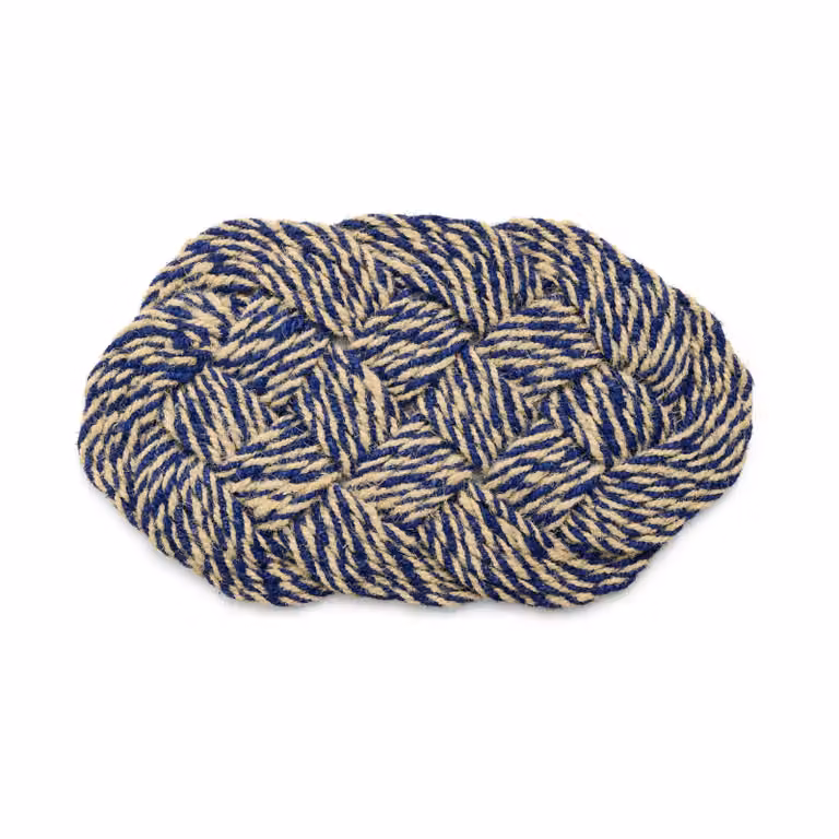 HAY Coco deurmat Swirl blue-off white B: 80 cm, D: 40 cm