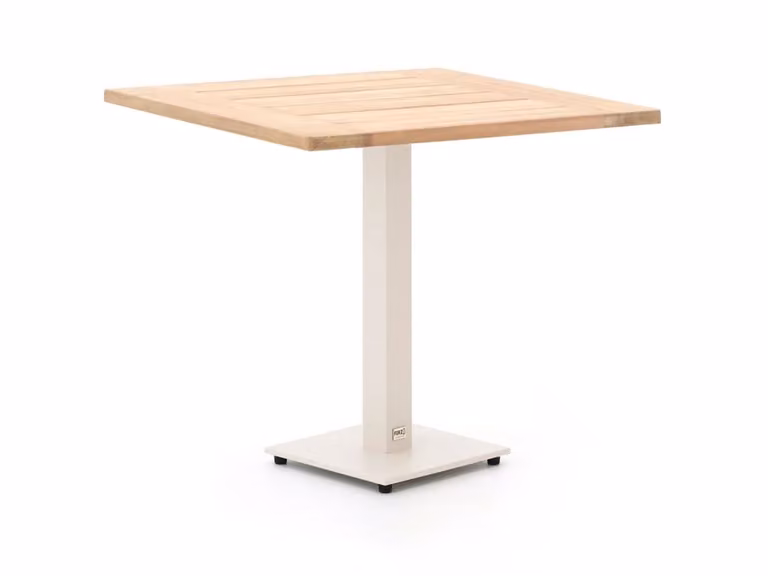 Forza Furniture Tuineettafel Forza Vierkant Teakhout Bruin Beige B/D/H: 80 x 80 x 75 cm
