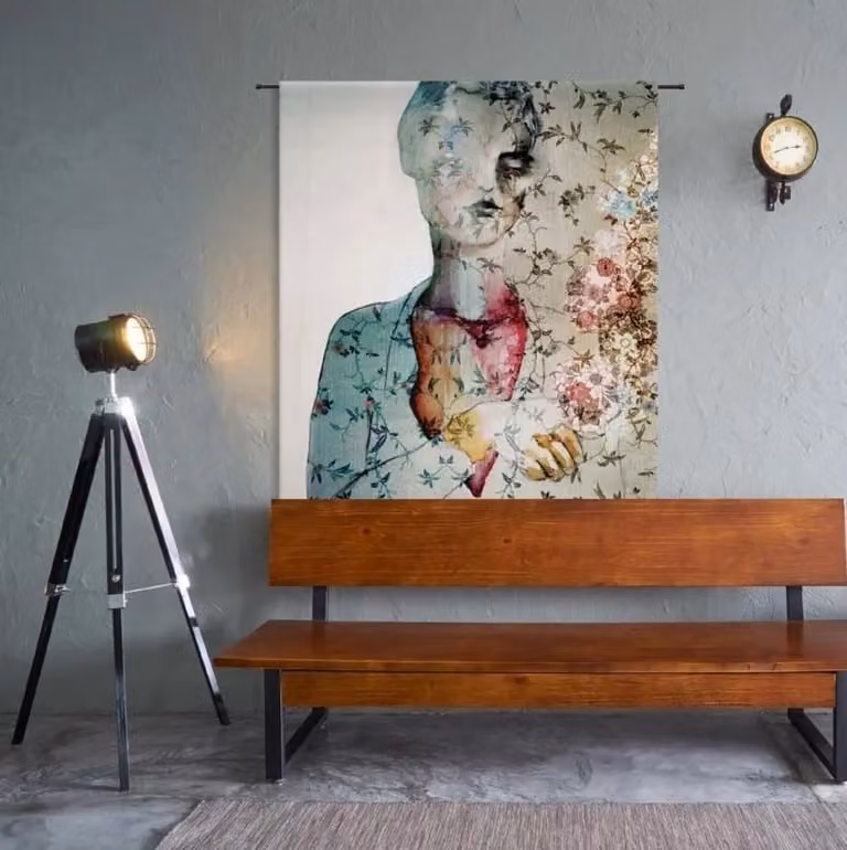 Urban Cotton Modern Abstract Wandkleed Multicolour B: 190 cm, H: 145 cm