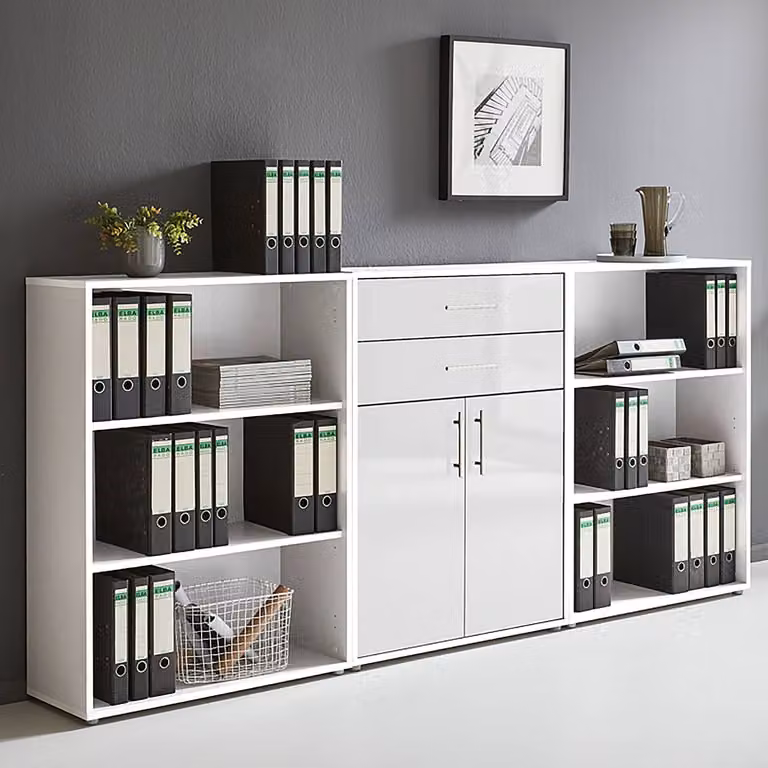 home24 Kastenset 3-delig wit hoogglans B: 114 x D: 33 x H: 85 cm