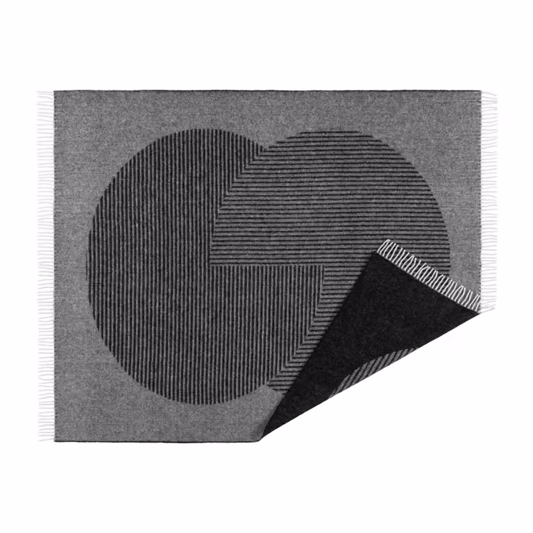 NJRD Circles wollen plaid Zwart 130 x 185 cm