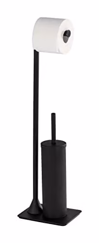 Wenko Toiletborstelset Hella zwart met borstel en houder van metaal B: 15 cm, D: 20 cm, H: 69 cm