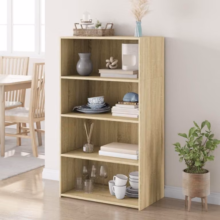 Vochtigheidsbestendig Dressoir Eiken Sonoma voor de Woonkamer, H x B x D: 124 x 70 x 41 cm