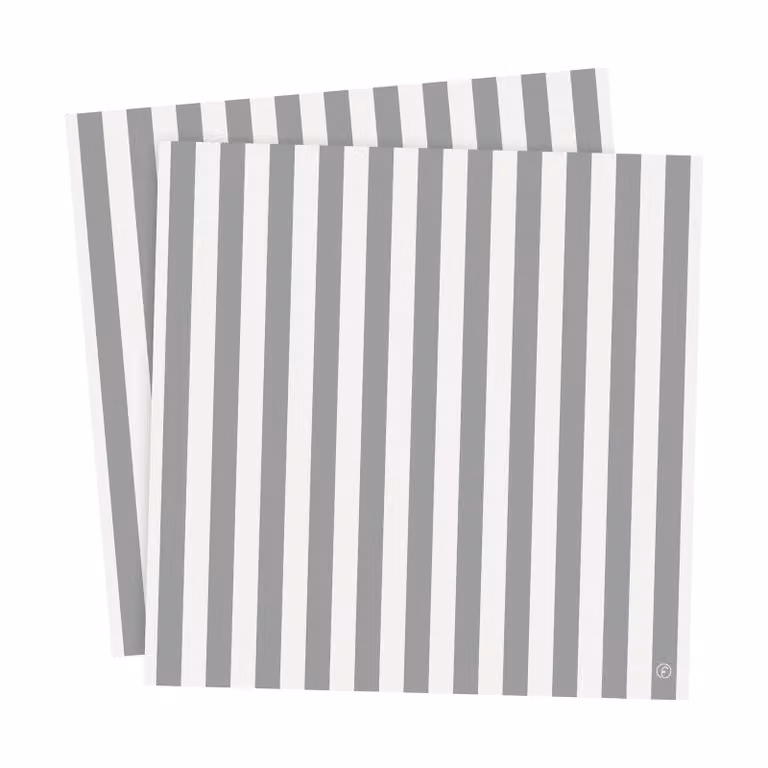 ERNST Servet Gestreept Wit-grijs 20-pack 33x33 cm