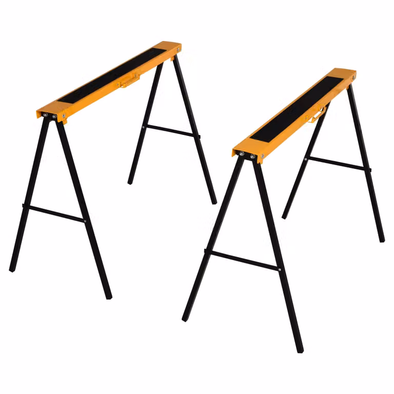 HOMCOM Werkbank Zaagpaard met Kriksteun en EVA-kussens, Inklapbaar, Belastbaarheid 125 kg, B/D/H: 99,5 x 50 x 78 cm