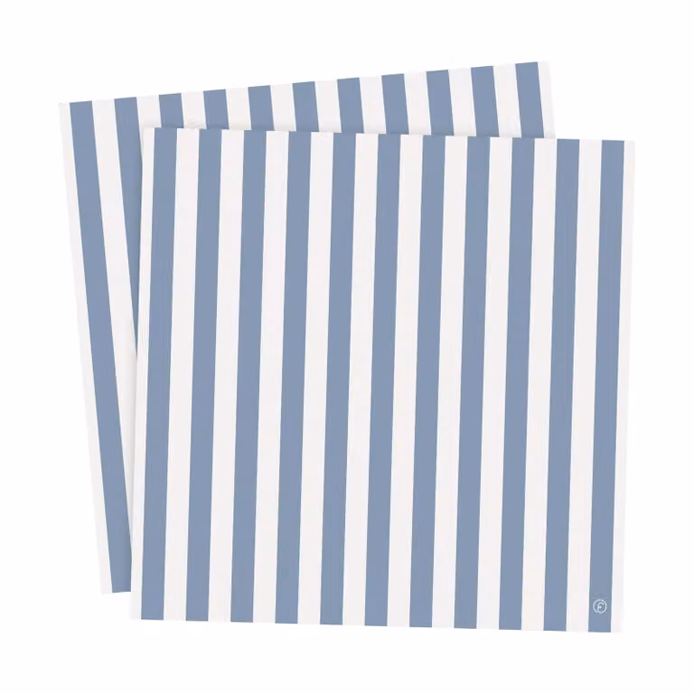 ERNST Servet Gestreept Lichtblauw-wit 20-pack 33x33 cm