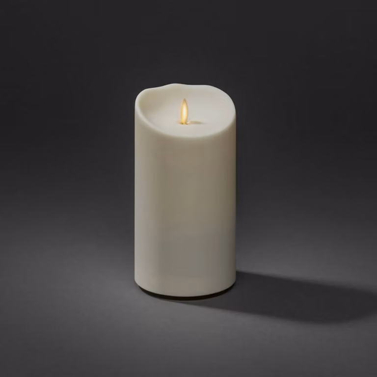 Konstsmide Christmas LED sierkaars IP44 roomwit gesmolten, crème / amber, Hoogte: 18,4 cm