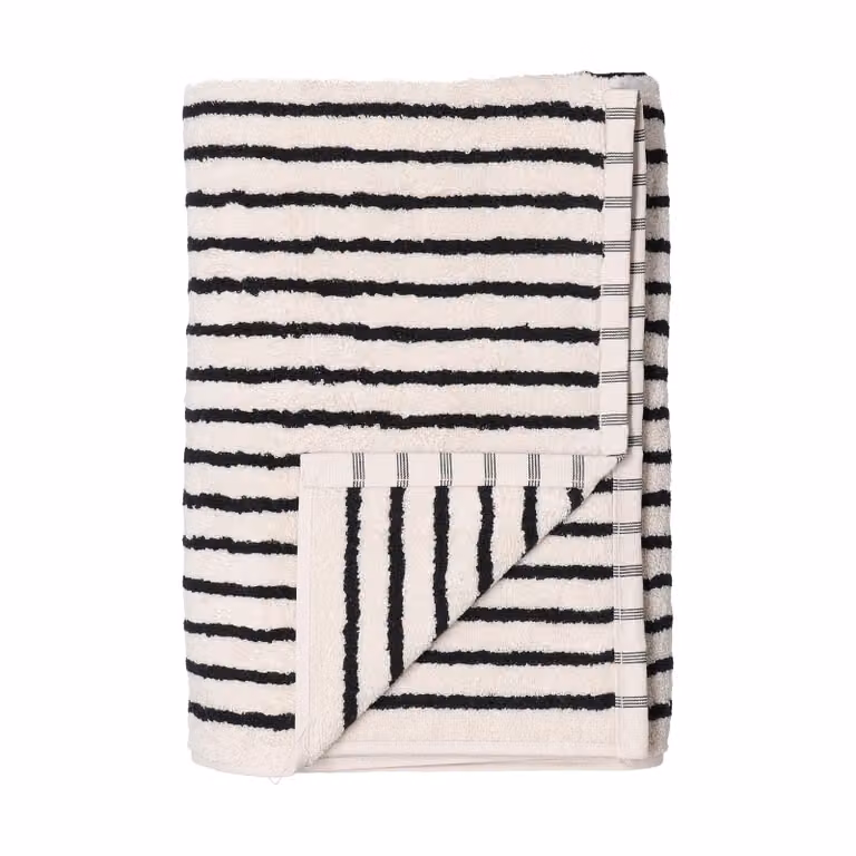 Scandi Living Drift badhanddoek Wit-zwart 70 x 140 cm