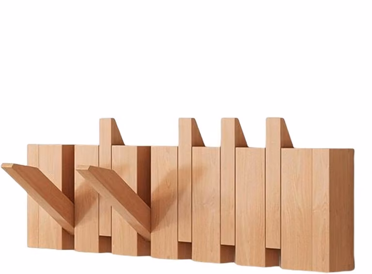 Piano Kapstok Wandhaak van Natuurlijk Hout voor in de Hal of Slaapkamer - 47 x 17 cm