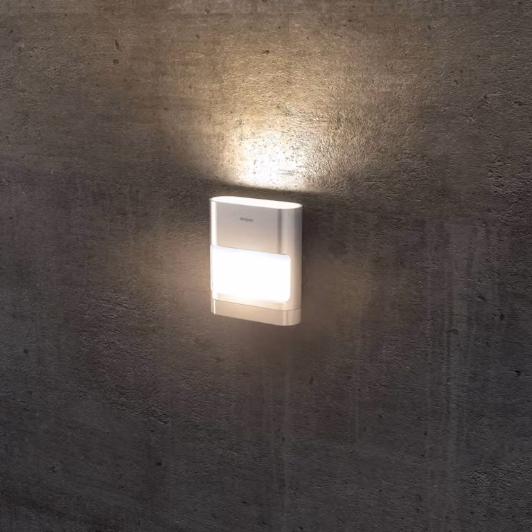 Theben theLeda D SU AL LED-wandlamp voor buiten met bewegingssensor, grijs, Aluminium