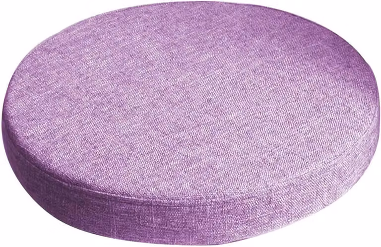 Rond stoelkussen met antislip bodem voor volwassenen - Paars - 30 x 30 cm