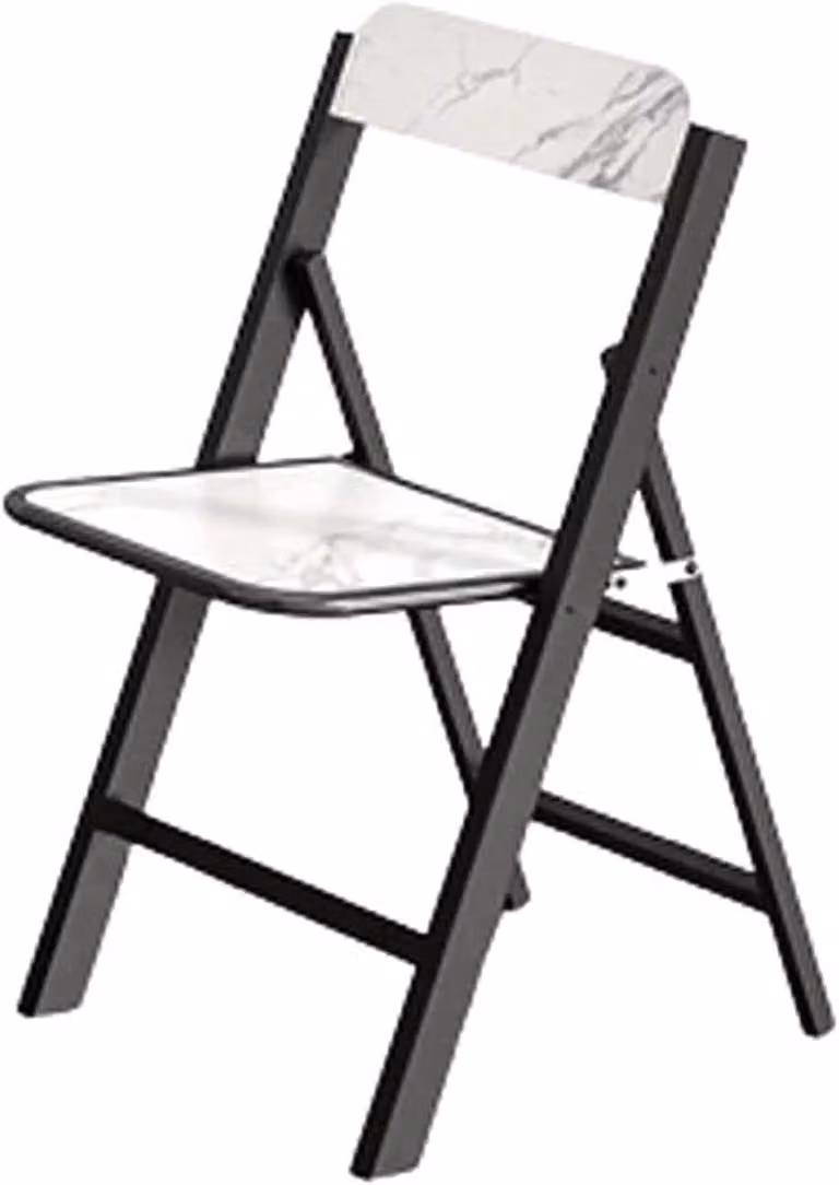 Set van 2 zwarte opvouwbare klapstoelen met ergonomische rugleuning en 200kg draagvermogen