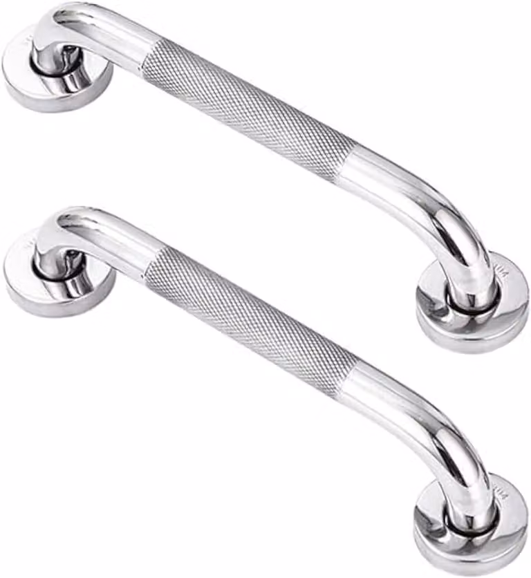Non-slip douchehandgreep en wandbeugel voor badkamer en toilet, zilver/chroom, 30 cm