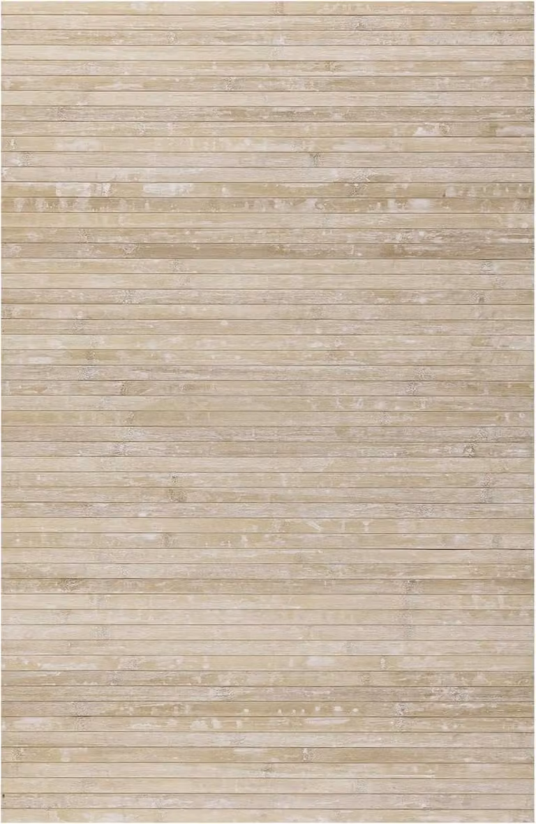 Antislip Bamboe Vloerkleed met Houtlook - Beige - Oriental Design