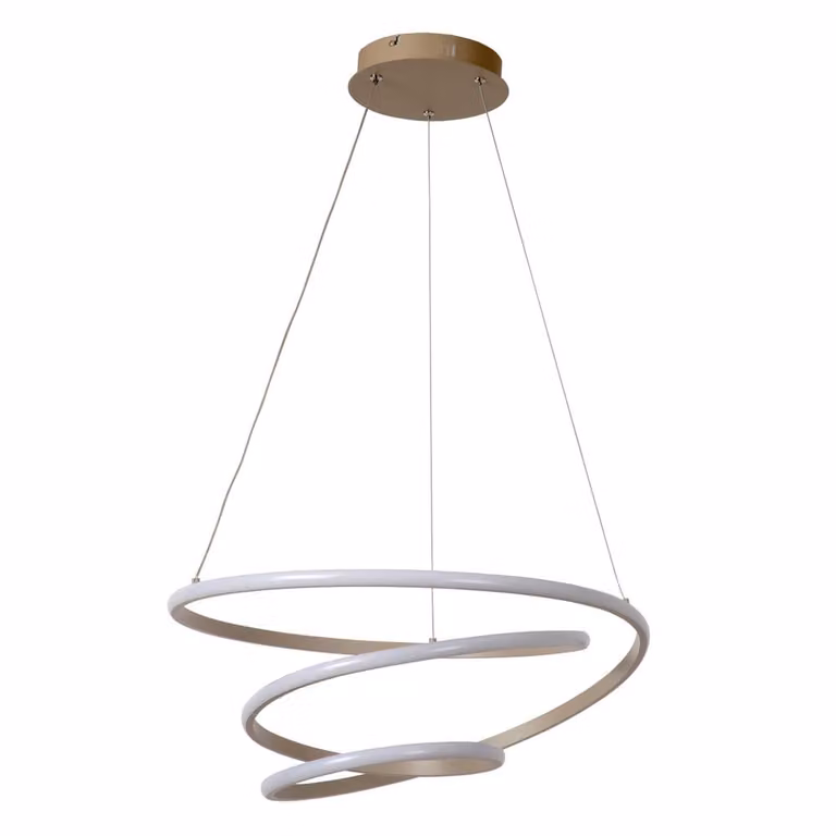 Lucide Espiral Moderne Hanglamp - Bruin/Beige - Dimbbaar - LED - Hoogte verstelbaar