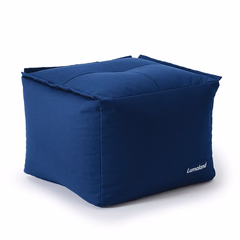 Lumaland Modulaire Zitzak Vierkante Poef Donkerblauw B/D/H: 54 x 54 x 40 cm