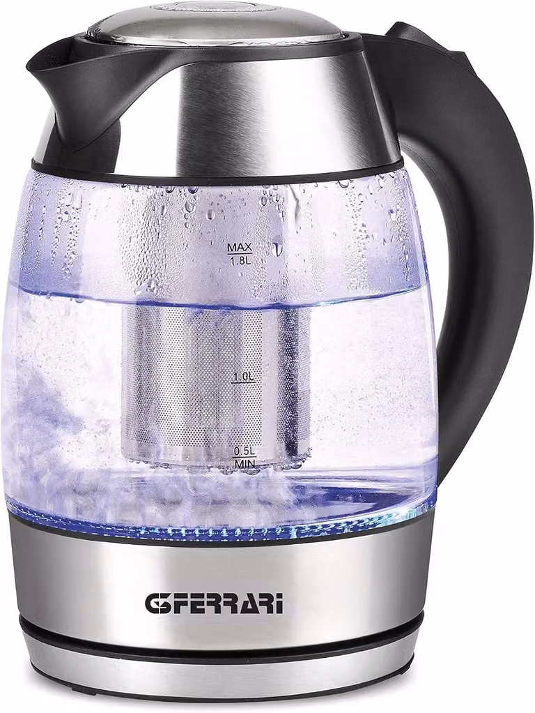 G3 Ferrari BolleBlu Waterkoker, 1,8 liter, Zwart, Roestvrij staal en Glas