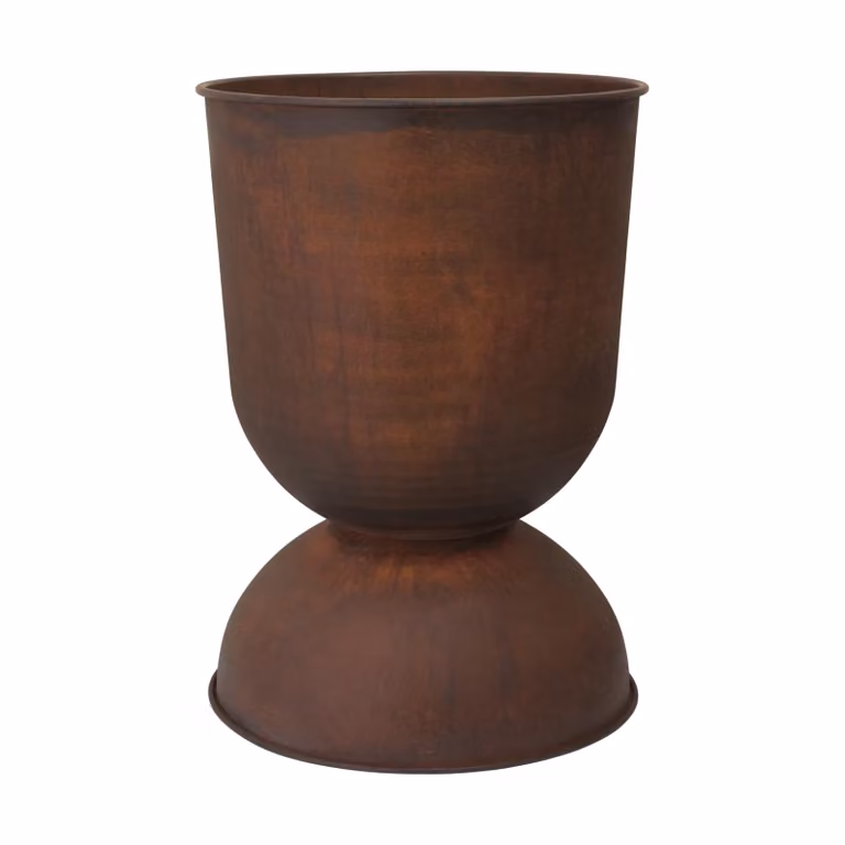 Ferm Living Hourglass bloempot groot Ø50 cm Roest