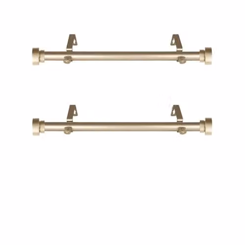 Rod Desyne Zijdegordijnroede, Goudkleurig, 2 stuks, Diameter: 2,5 cm, Lengte: 30,5–50,8 cm