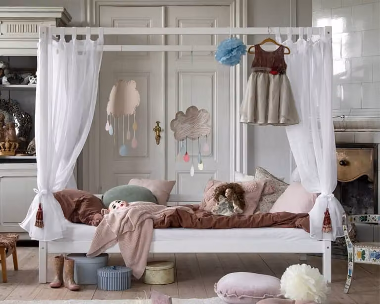 Bedroomshop Hemelbed Tess van massief hout, 90x200 cm