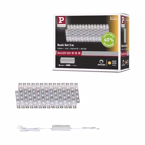 Paulmann MaxLED 500 LED-set van 5 meter in warmwit 2700 K, zilver
