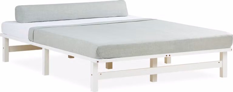 Homestyle4u Palletbed van massief hout, Wit, B/D/H: 140 x 200 cm